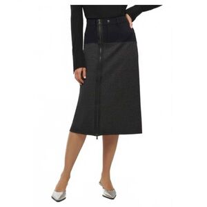 Anatomie Zita Ponte Midi Skirt in black/dark charcoal Sz XS excellent condition